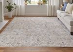 Feizy Pasha 39M6F Beige Blue Transitional Bohemian & Eclect Machinemade Rug Supply