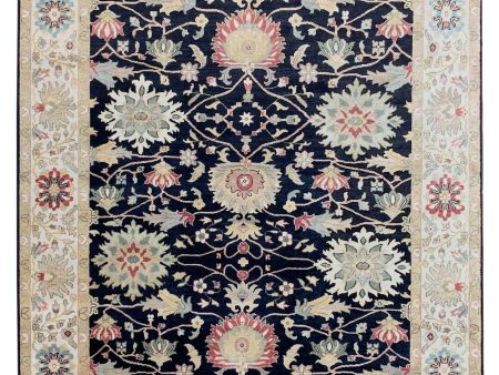 Artisan Cameron  Black Ivory Traditional Knotted Rug For Discount