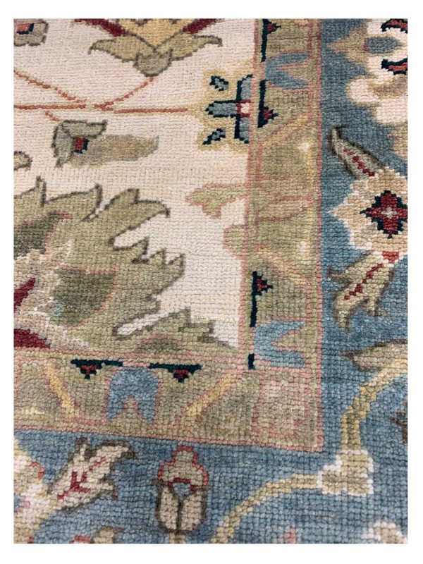 Artisan Cameron  Ivory Lt.Blue Traditional Knotted Rug For Discount