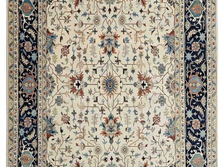 Artisan Gwyneth  Ivory Black Traditional Knotted Rug For Cheap