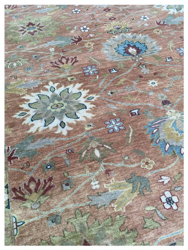 Artisan Cameron  Rust Ivory Traditional Knotted Rug Online Sale