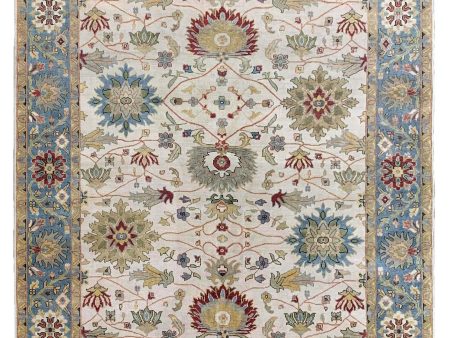 Artisan Cameron  Ivory Lt.Blue Traditional Knotted Rug For Discount