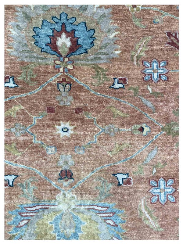 Artisan Cameron  Rust Ivory Traditional Knotted Rug Online Sale