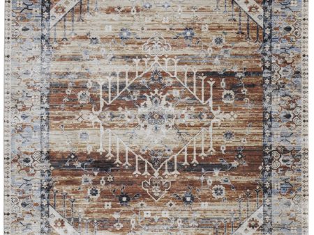 Feizy Melrose 39NZF Ivory Rust Transitional Bohemian & Eclect Machinemade Rug Online