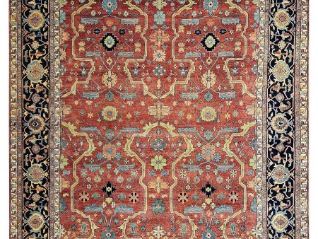 Artisan Gwyneth  Red Black Traditional Knotted Rug on Sale