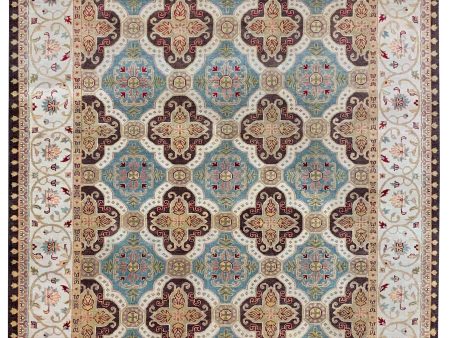 Artisan Cameron  Charcoal Ivory Traditional Knotted Rug For Cheap