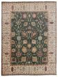 Artisan Cameron  Teal Green Ivory Traditional Knotted Rug For Sale