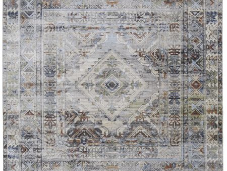 Feizy Melrose 39P0F Ivory Multi Transitional Casual Industrial Machine Woven Rug For Cheap