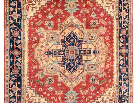 Artisan Helena  Rust Blue Traditional Knotted Rug Online now