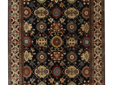 Artisan Helena  Black Beige Traditional Knotted Rug Online now