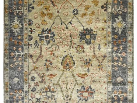 Artisan Freida  Lt.Green Silver Traditional Knotted Rug For Cheap