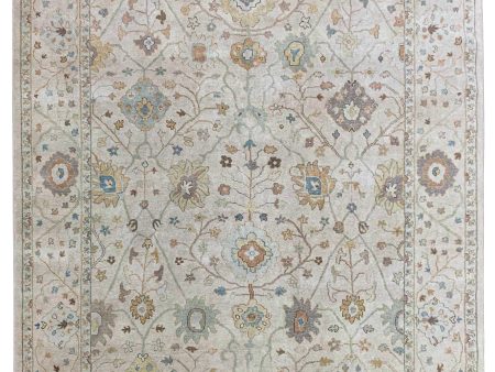 Artisan Julie  Beige Beige Transitional Knotted Rug Online Sale