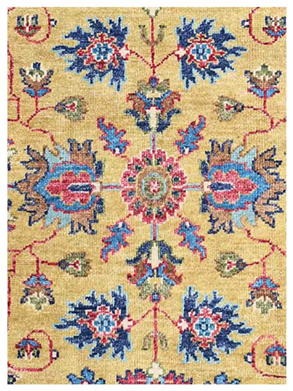 Artisan Felicity  Gold Navy Traditional Knotted Rug For Cheap