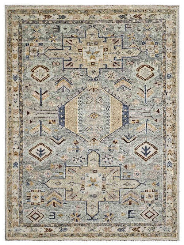 Artisan Felicity  Grey Peach Traditional Knotted Rug Fashion