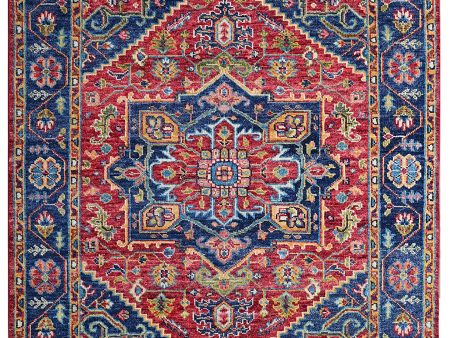 Artisan Felicity  Red Navy Traditional Knotted Rug Discount