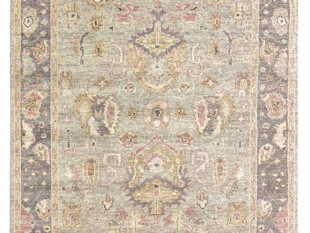 Artisan Felicity  Sage Green Grey Traditional Knotted Rug on Sale