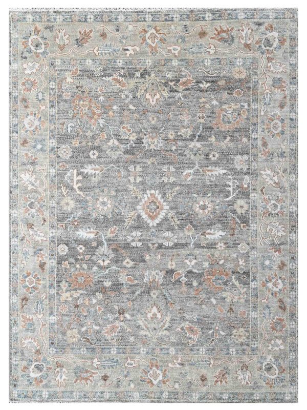 Artisan Felicity  Dk.Grey Lt.Grey Transitional Knotted Rug For Cheap