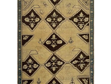 Artisan Angelina  Lt.Gold Brown Vintage Knotted Rug Supply