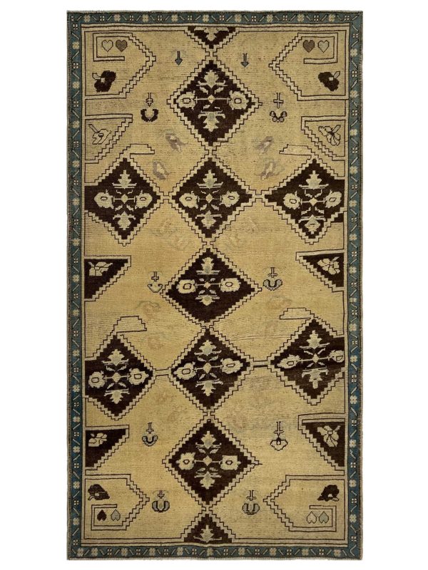 Artisan Angelina  Lt.Gold Brown Vintage Knotted Rug Supply