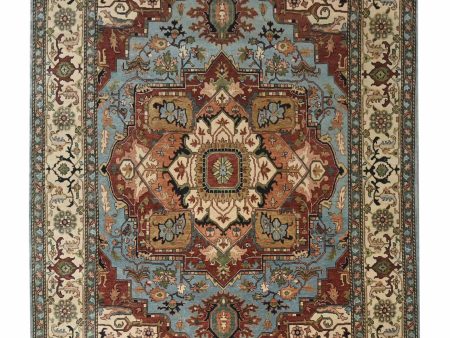 Artisan Helena  Lt.Blue Beige Traditional Knotted Rug Cheap