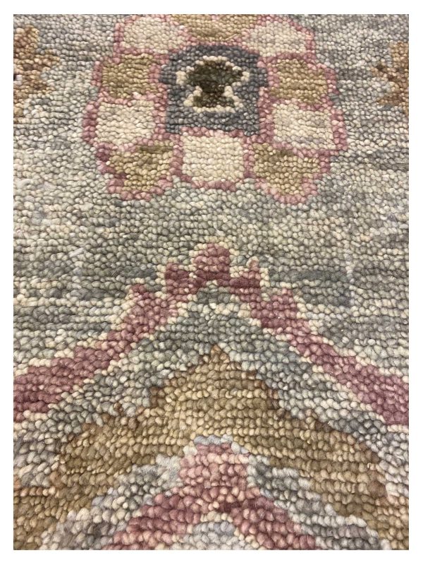 Artisan Felicity  Sage Green Grey Traditional Knotted Rug on Sale