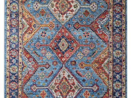 Artisan Felicity  Md.Blue Navy Blue Transitional Knotted Rug Online Hot Sale