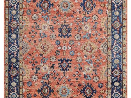 Artisan Felicity  Rust Navy Transitional Knotted Rug For Cheap