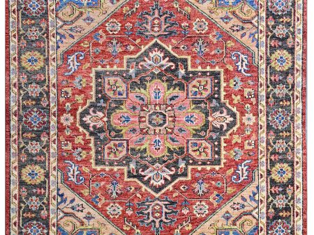 Artisan Felicity  Red Charcoal Traditional Knotted Rug For Sale