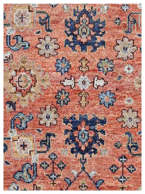 Artisan Felicity  Rust Navy Transitional Knotted Rug For Cheap