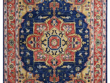 Artisan Felicity  Navy Rust Traditional Knotted Rug For Discount