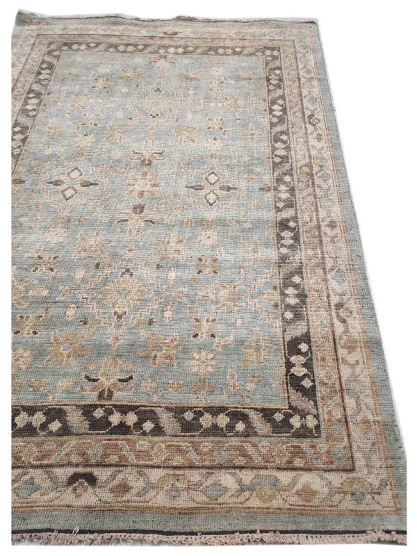 Artisan Felicity  Lt.Blue Brown Traditional Knotted Rug For Cheap