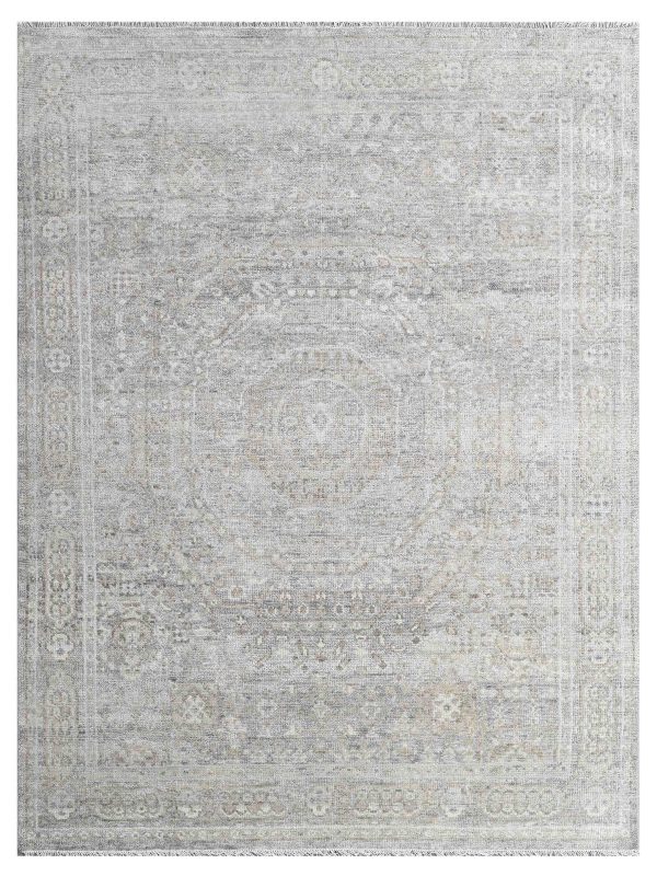 Artisan Felicity  Grey Grey Transitional Knotted Rug For Sale