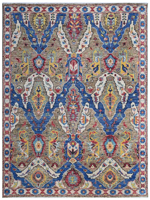 Artisan Felicity  Umber Beige Traditional Knotted Rug For Sale