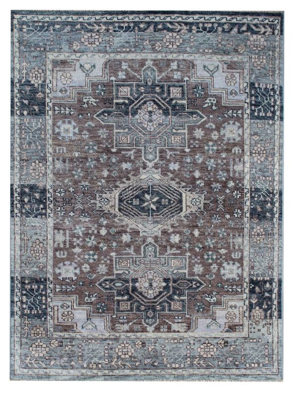 Artisan Felicity  Grey Blue Traditional Knotted Rug Discount