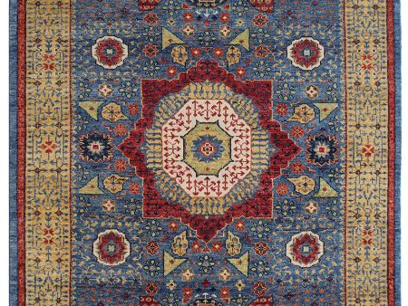 Artisan Felicity  M.Blue Gold Transitional Knotted Rug Discount