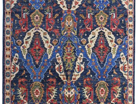 Artisan Felicity  Navy Beige Traditional Knotted Rug Cheap