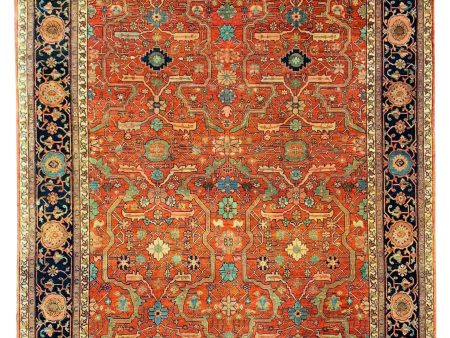 Artisan Gwyneth  Rust Blue Traditional Knotted Rug Online