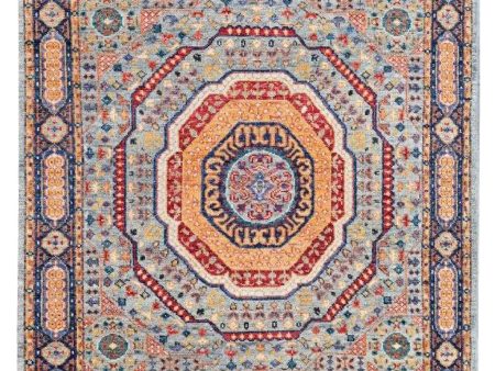 Artisan Felicity  Sage Green Blue Traditional Knotted Rug For Discount