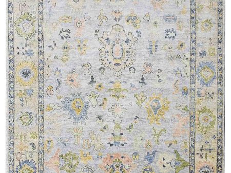 Artisan Freida  Grey Ivory Traditional Knotted Rug For Sale