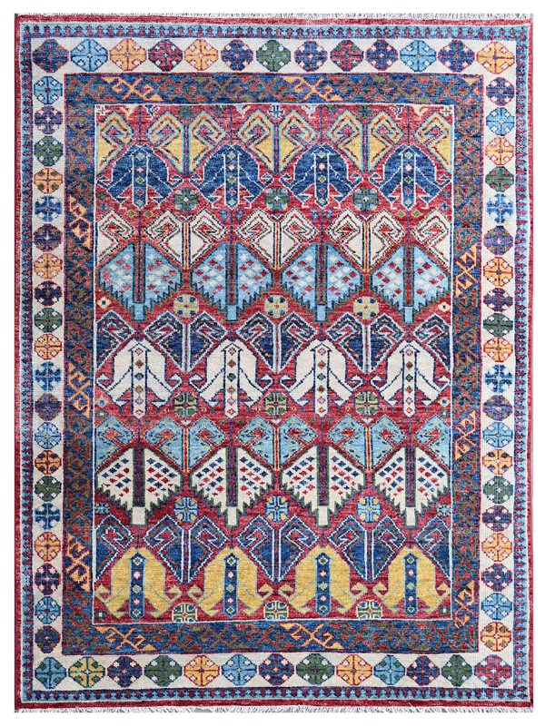 Artisan Felicity  Red Multi Traditional Knotted Rug Sale