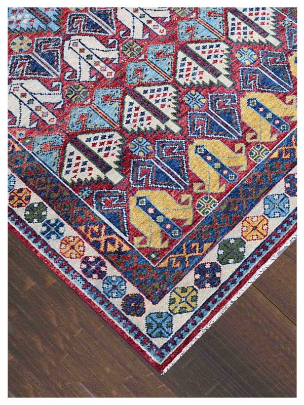 Artisan Felicity  Red Multi Traditional Knotted Rug Sale