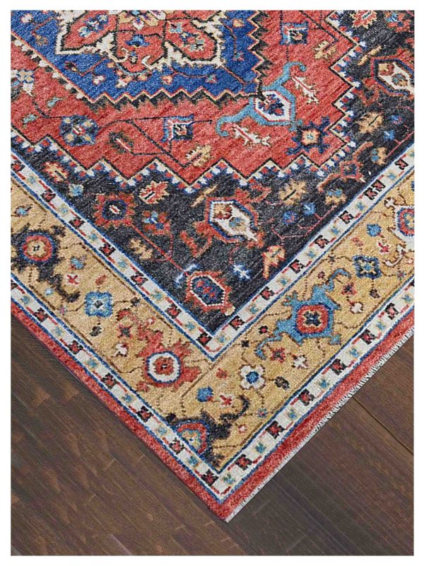 Artisan Felicity  Rust Ocaur Yellow Traditional Knotted Rug Fashion