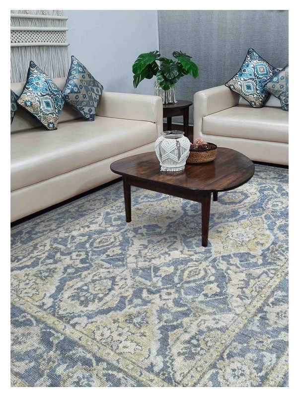 Artisan Felicity  Lt.Blue Lt.Blue Traditional Knotted Rug Online Sale