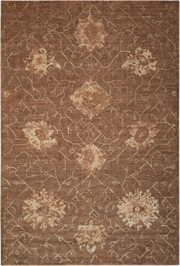 Nourison Home Silken Allure SLK08 Chocolate Traditional Loomed Rug For Sale