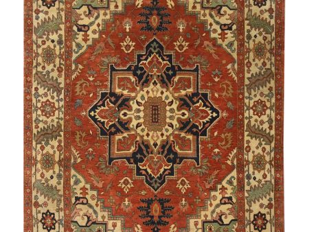 Artisan Helena  Rust Beige Traditional Knotted Rug on Sale