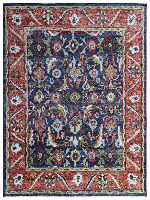 Artisan Felicity  Charcoal Red Traditional Knotted Rug Sale