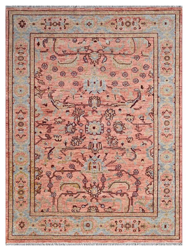 Artisan Felicity  Berry Green Transitional Knotted Rug For Cheap