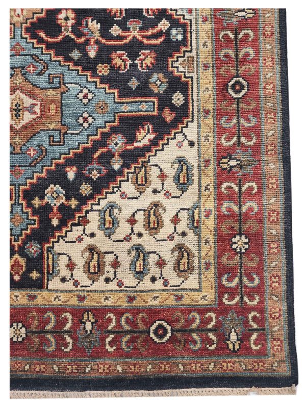 Artisan Felicity  Blue Red Traditional Knotted Rug Cheap