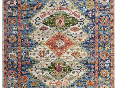 Artisan Felicity  Beige Blue Transitional Knotted Rug Cheap