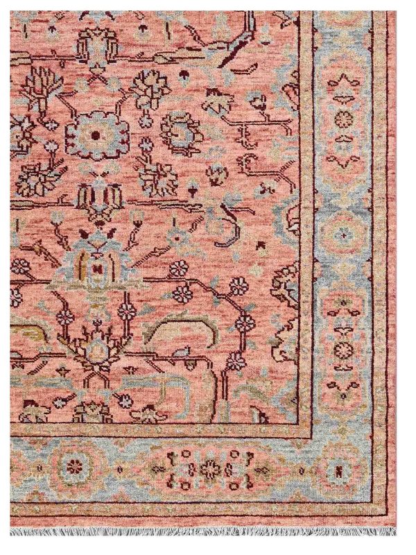 Artisan Felicity  Berry Green Transitional Knotted Rug For Cheap